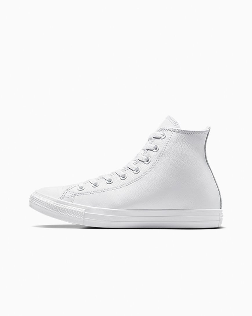 Men's Converse Chuck Taylor All Star Leather High Top Shoes White | AU 1654EK